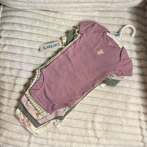 Carter's Baby Girl Onesies Set with Floral Accents